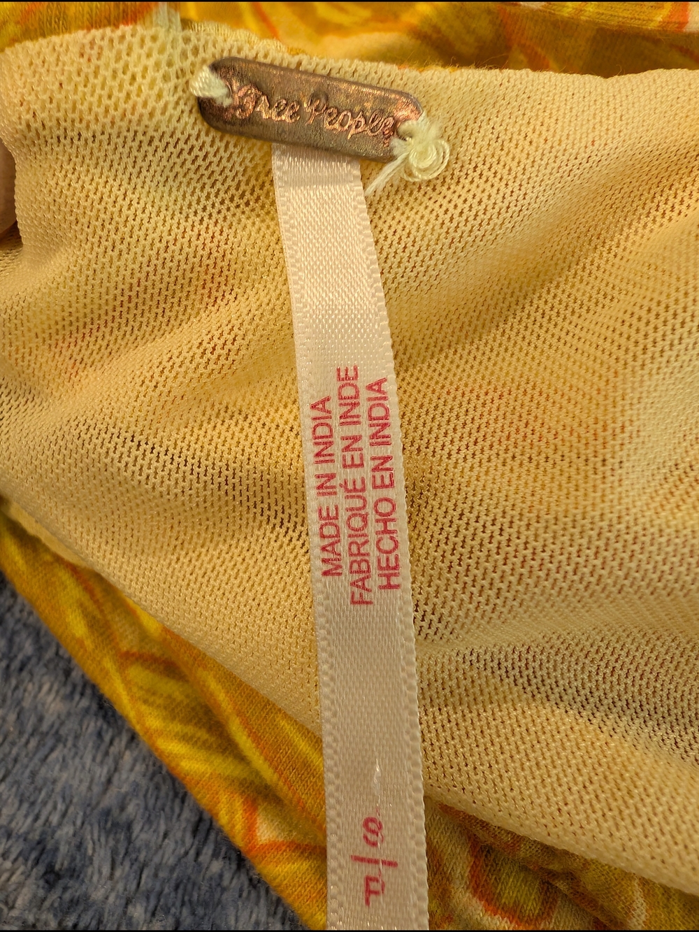 Free People Small Yellow Floral Square-Neck Crop Top - Picture 5 of 9
